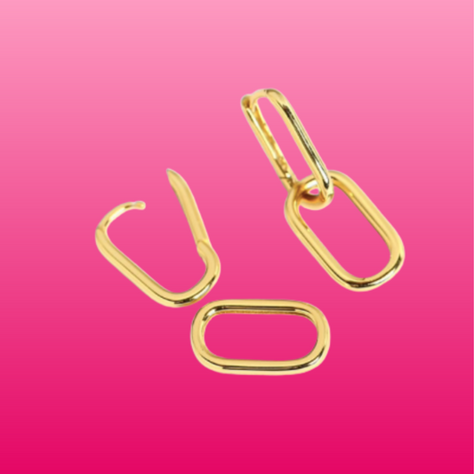 Gold Vermeil Sterling Silver 925 Detachable Geometric Earrings