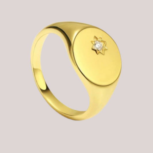 18K Gold Plated Signet Ring