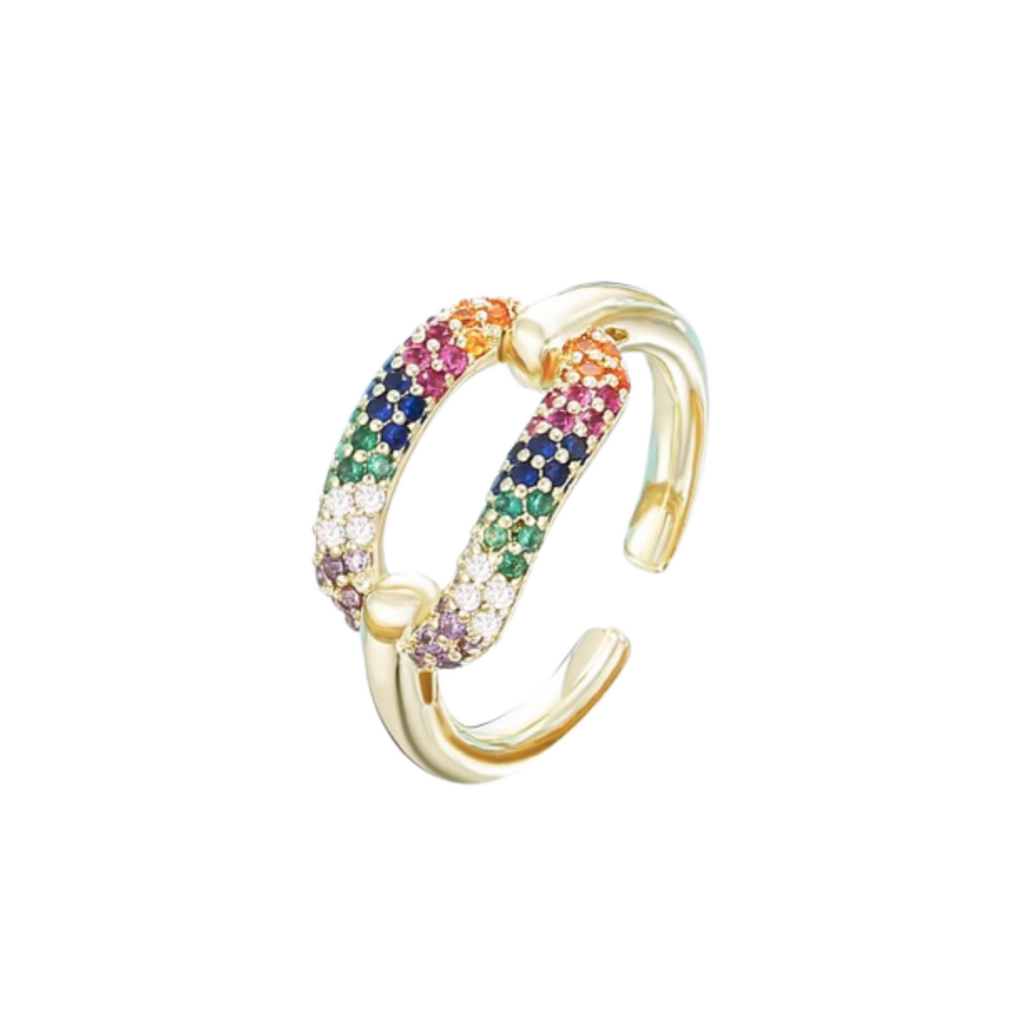 Colourful Rainbow Rhinestone Ring
