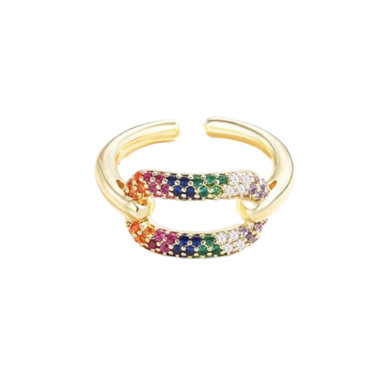 Colourful Rainbow Rhinestone Ring
