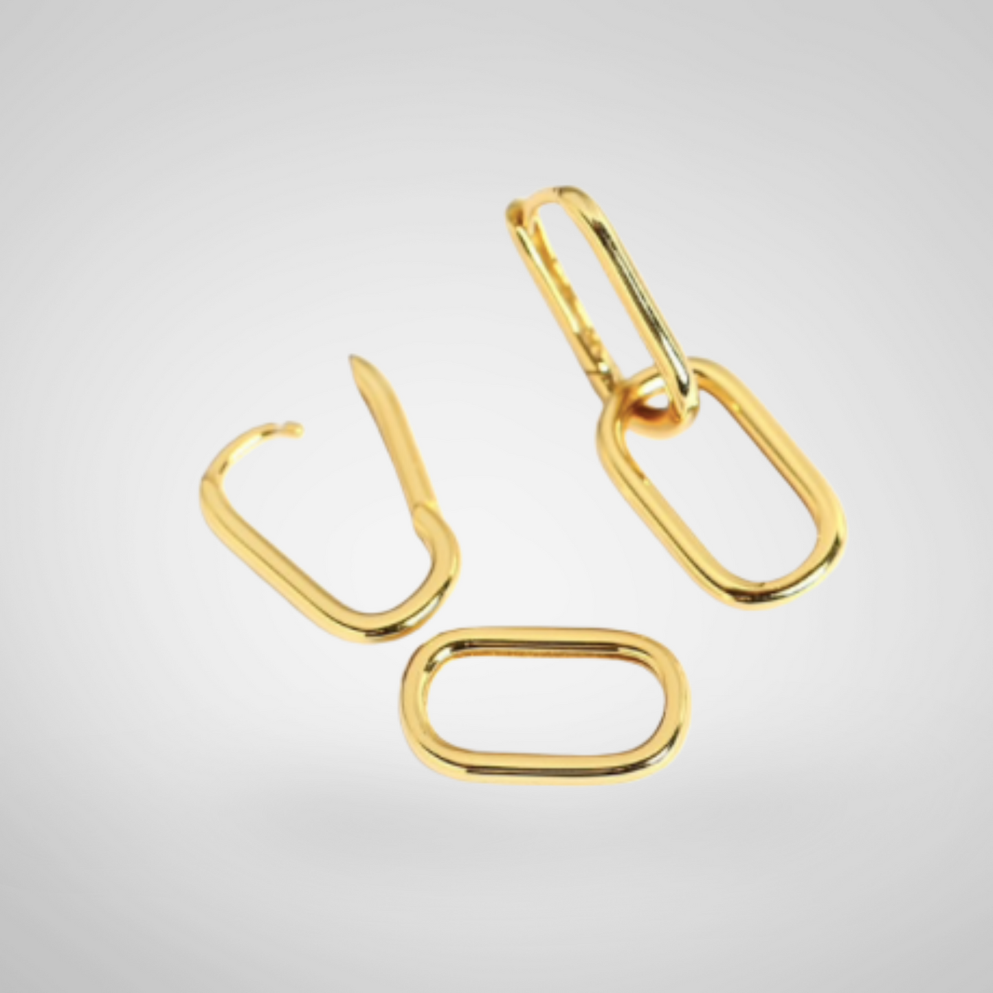Gold Vermeil Sterling Silver 925 Detachable Geometric Earrings