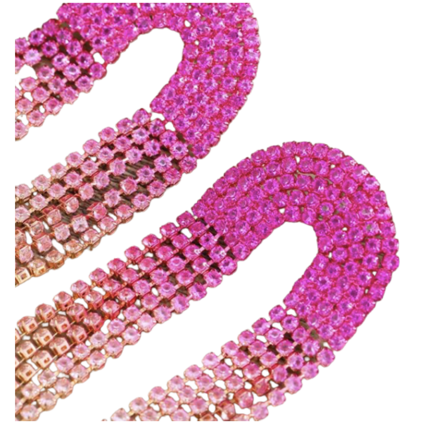 Statement Pink and Gold Rhinestone Earrings