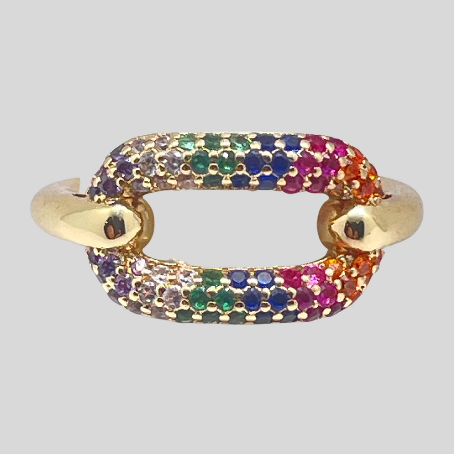Colourful Rainbow Rhinestone Ring