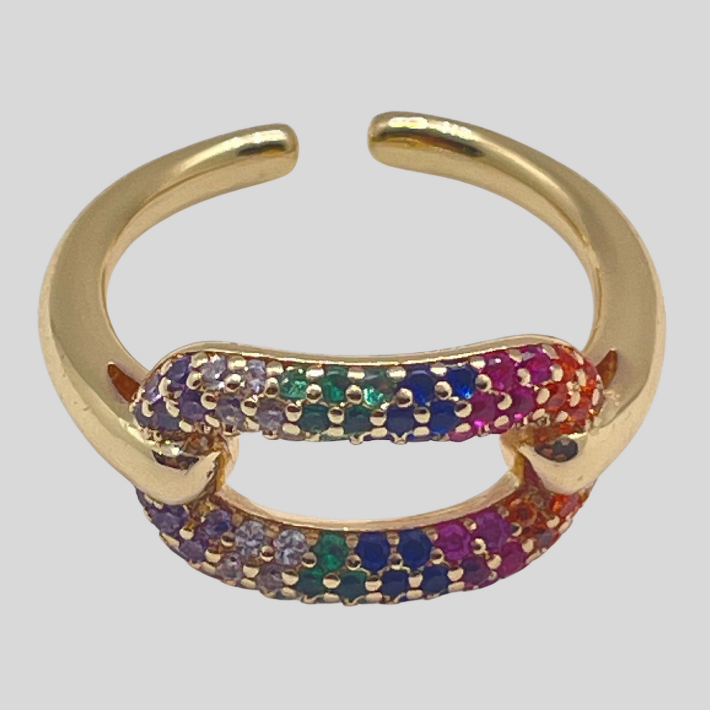 Colourful Rainbow Rhinestone Ring