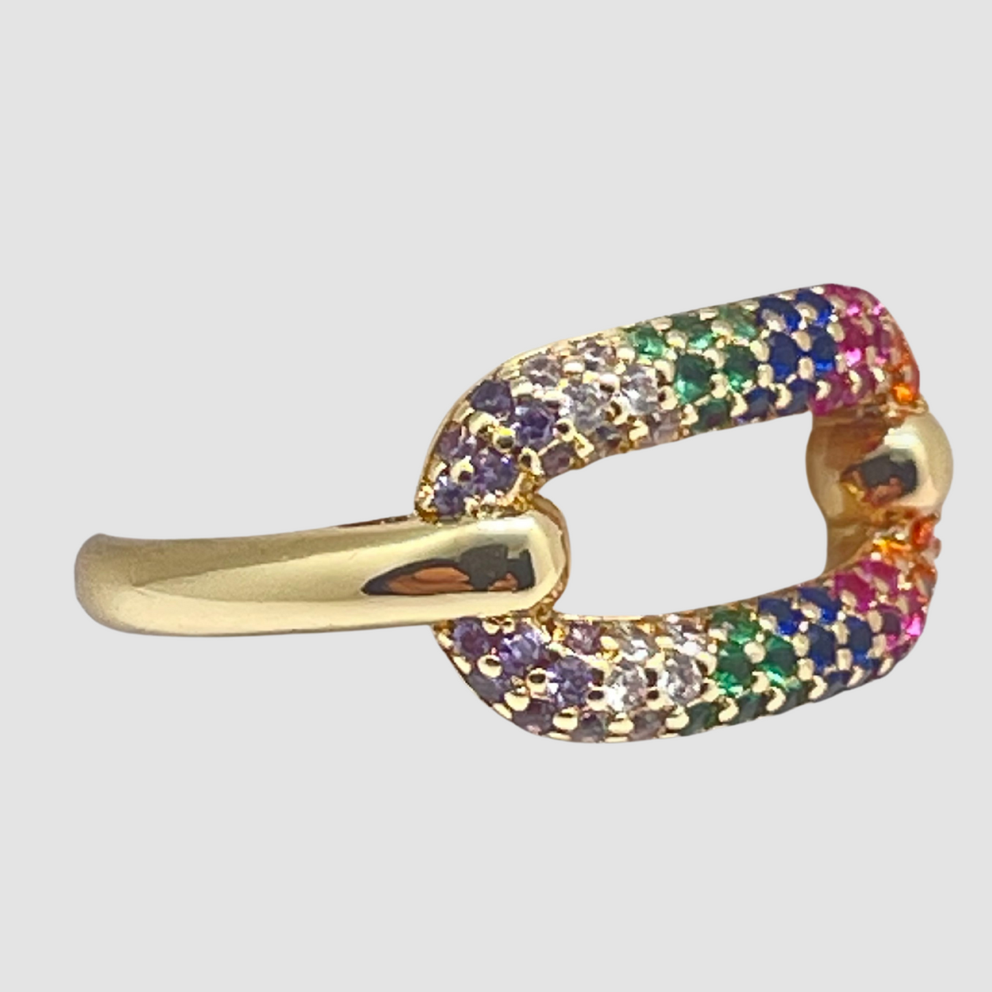Colourful Rainbow Rhinestone Ring