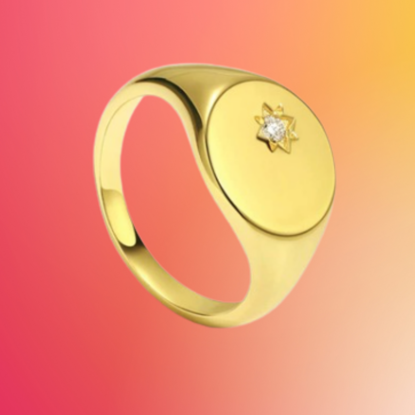 18K Gold Plated Signet Ring