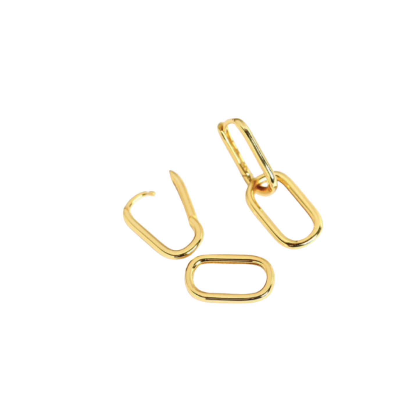 Gold Vermeil Sterling Silver 925 Detachable Geometric Earrings